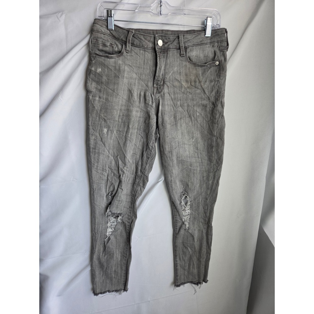 Old Navy Rockstar Jeans Womens Gray Medium Wash Skinny Mid-Rise Skinny